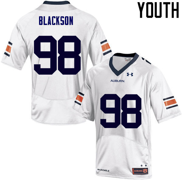 Youth Auburn Tigers #98 Angelo Blackson White College Stitched Football Jersey